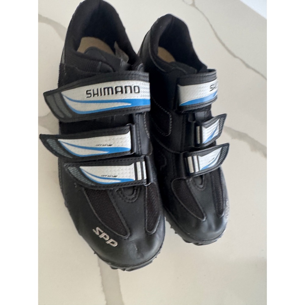Shimano SH-WM51 Men Black Blue SPD Mountain Bike Cycling Shoes Size 41 US 7.5